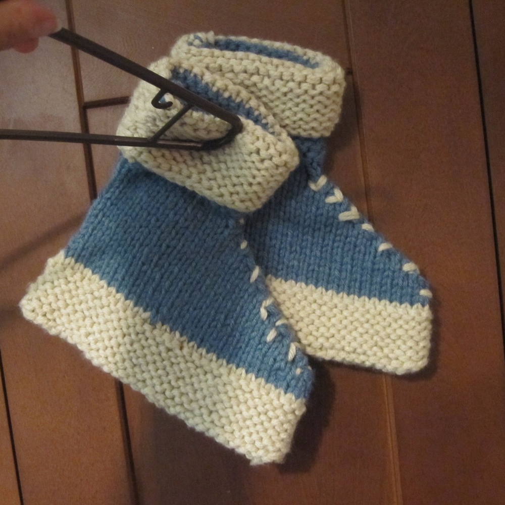 SALE!! Hand knitted Slippers handmade adult size knitted slipper boots NWOT